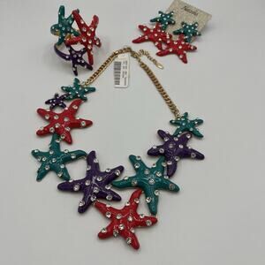 Natasha Enameled Rhinestone Women’s Jewelry Set Statement Runway Colorful Dazzle